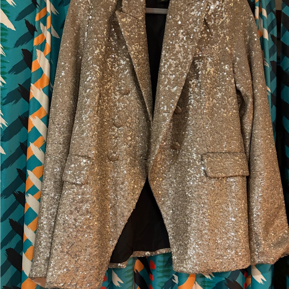 House of Harlow 1960 Silver Sequin Blazer